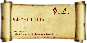 Vári Lilla névjegykártya